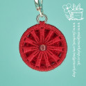 Bright Warm Red Steampunk Daisy Earrings and Pendant