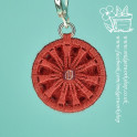 Soft Red Steampunk Daisy Earrings and Pendant