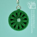 Grass Green Steampunk Daisy Earrings and Pendant