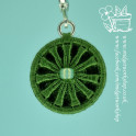 Medium Fern Green Steampunk Daisy Earrings and Pendant