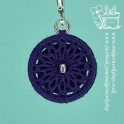 Deep Royal Purple Mandala Dorset Button Earrings and Pendant