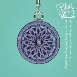 Lavender Mandala Dorset Button Earrings and Pendant