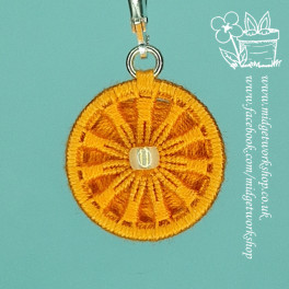 Orange Steampunk Daisy Earrings and Pendant