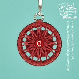 Rich Tomato Red Floating Flower Dorset Button Stitch Markers