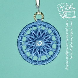 Clear Blue Floating Flower Dorset Button Stitch Markers