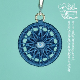 Stormy Blue Floating Flower Dorset Button Stitch Markers