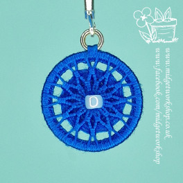 Royal Blue Floating Flower Dorset Button Earrings and Pendant