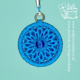 Marine Blue Mandala Dorset Button Stitch Markers