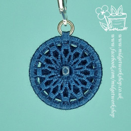 Stormy Blue Mandala Dorset Button Earrings and Pendant
