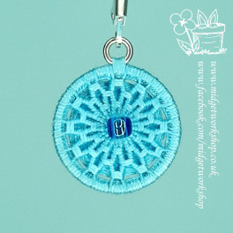 Bright Aqua Mandala Dorset Button Earrings and Pendant